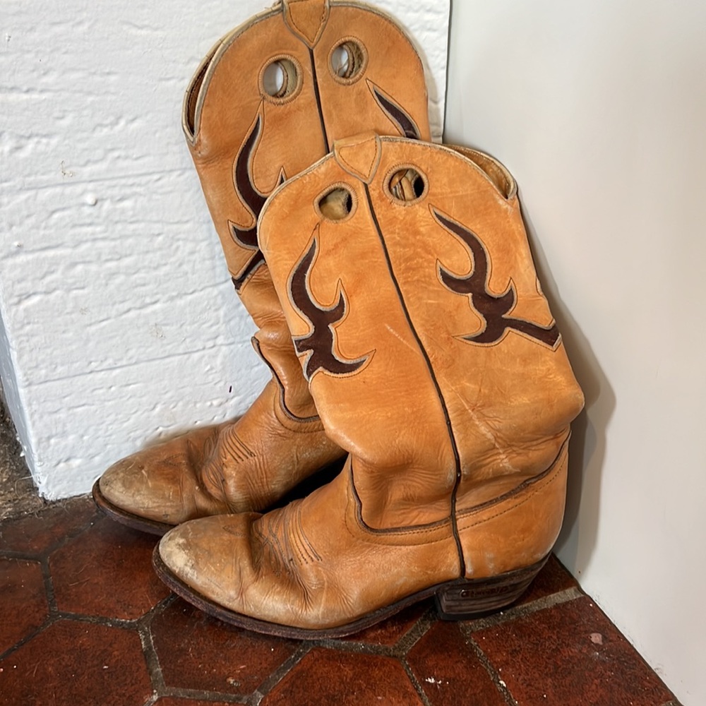 Vintage Laredo Men's Leather Cowboy Western Work Boots Size 9.5 - Picture 2 of 6